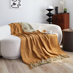 Mustard Tassel Throw