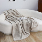 SOGA Beige Geometric Swirl Throw Blanket 130x180cm Polyester-1