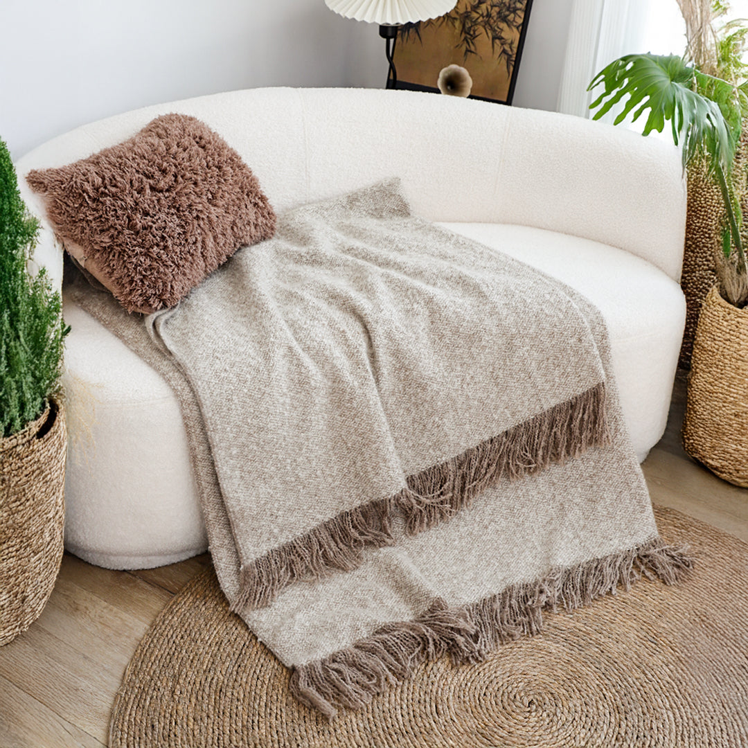 Coffee Tassel Throw