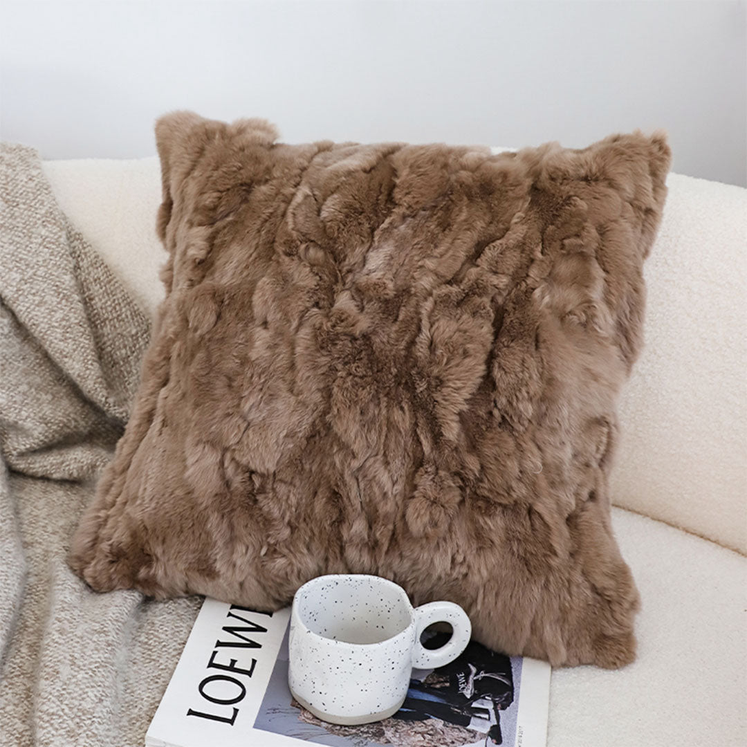 Taupe Plush Cushion