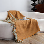 Mustard Tassel Throw
