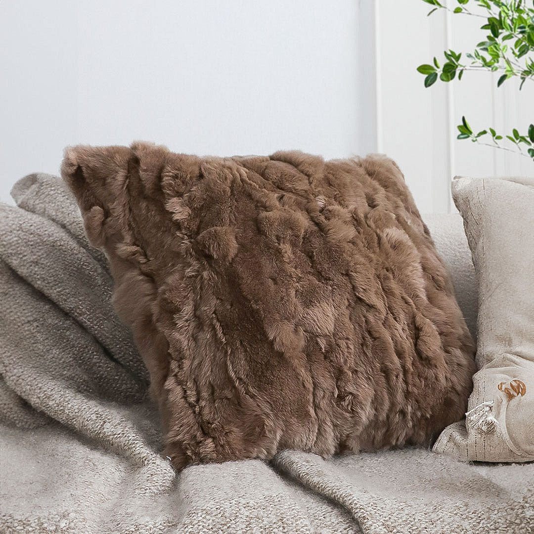 Taupe Plush Cushion
