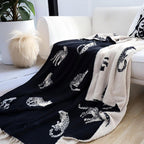 SOGA Black Cream Animal Print Throw Blanket 130x180cm Polyester-3