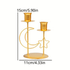 Golden Star Moon Ramadan Candle Holder-1