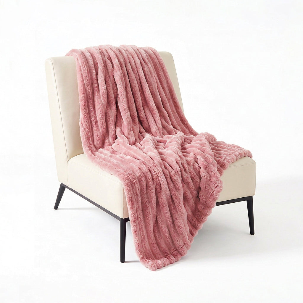 Blush Velour Throw Blanket