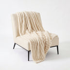 Ivory Velour Throw Blanket