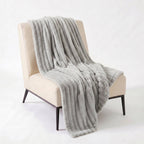 Silver Velour Throw Blanket