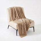 SOGA 230x200cm Light Coffee Flannel Polyester Throw Blanket-0