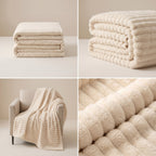 Ivory Velour Throw Blanket