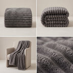 Stone Velour Throw Blanket