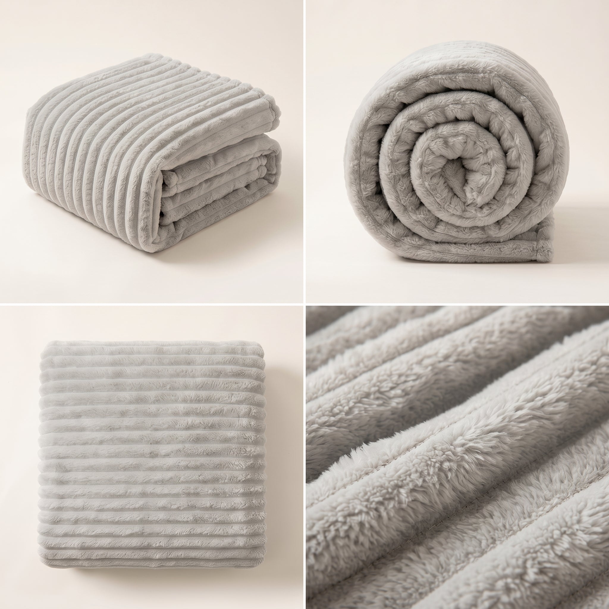 Silver Velour Throw Blanket