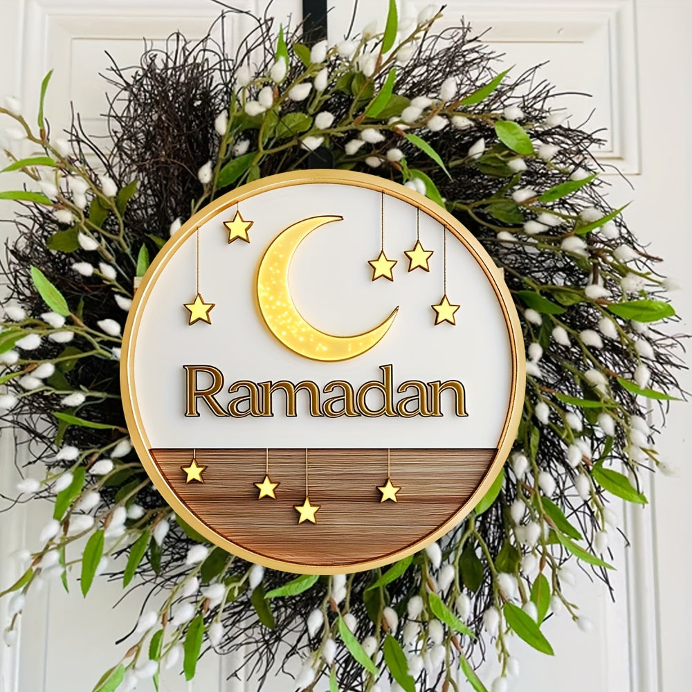 Wreath Sign Islam Gift Decor Ramadan Wooden-3