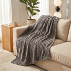 Stone Velour Throw Blanket