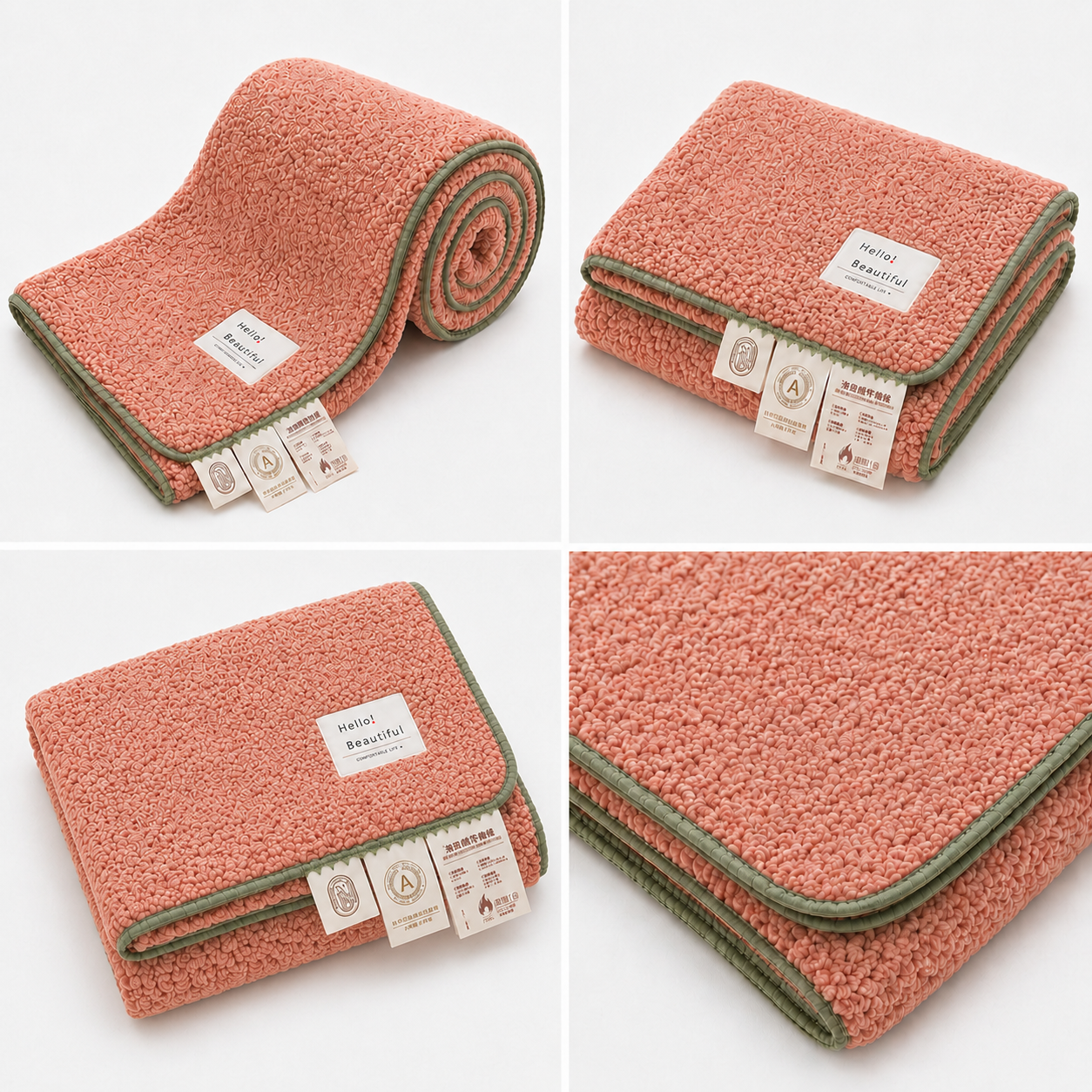 Blush Flannel Throw Blanket