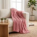 Blush Velour Throw Blanket