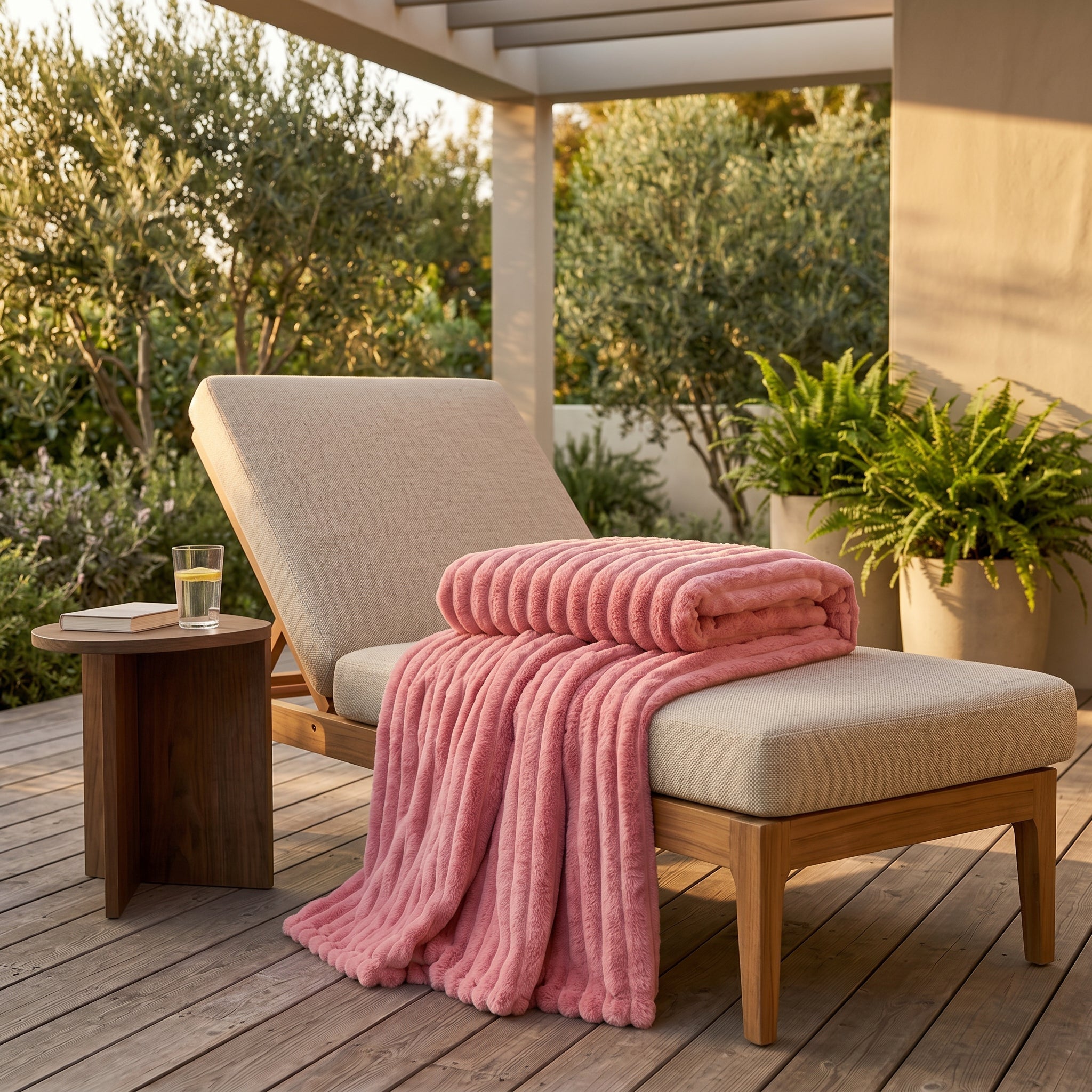 Blush Velour Throw Blanket