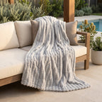 Silver Velour Throw Blanket