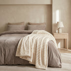 Ivory Velour Throw Blanket