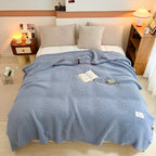 SOGA 230x200cm Dusty Blue Flannel Polyester Throw Blanket-4