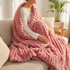 Blush Velour Throw Blanket