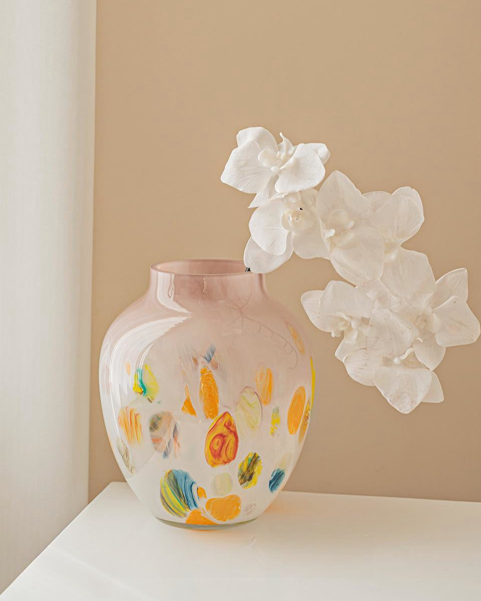 Foggy Glass Vase - blue, pink or pattern