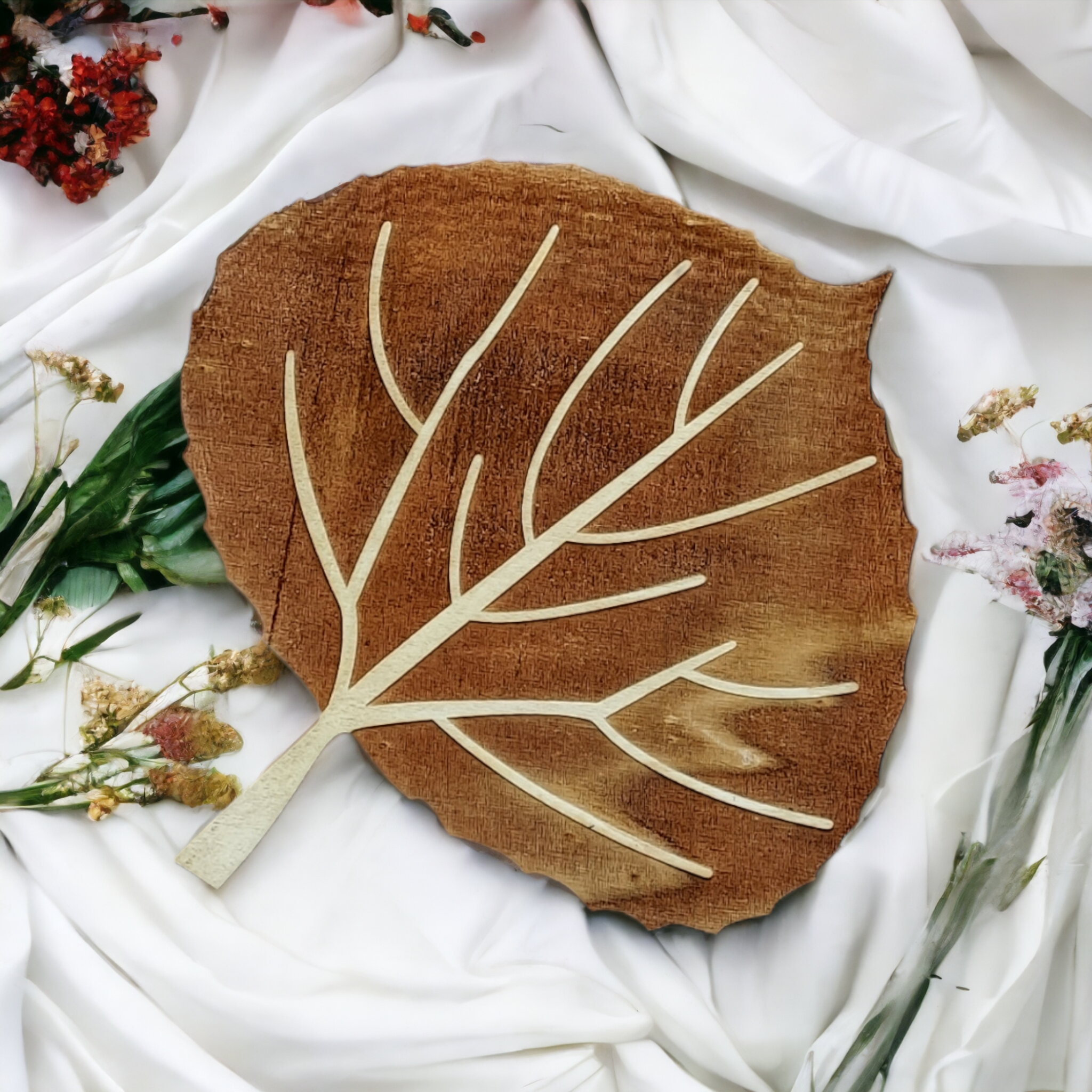 Pot Holder Aspen Leaf - Nature - Wood - Handmade Gift - Housewarming - Wood Kitchenware-0