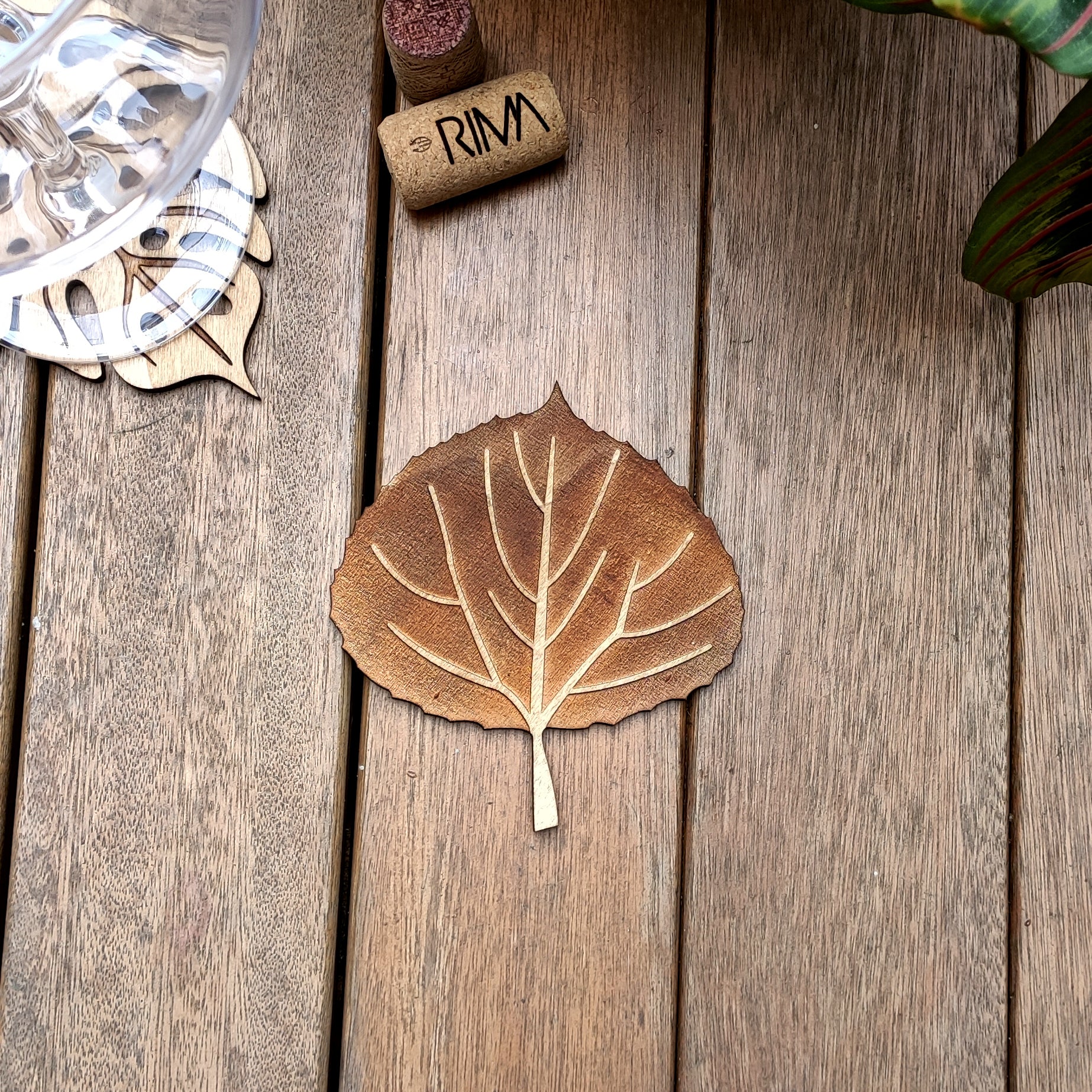 Pot Holder Aspen Leaf - Nature - Wood - Handmade Gift - Housewarming - Wood Kitchenware-2