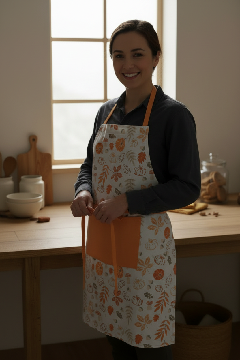Autumn Leaves & Pumpkin Apron
