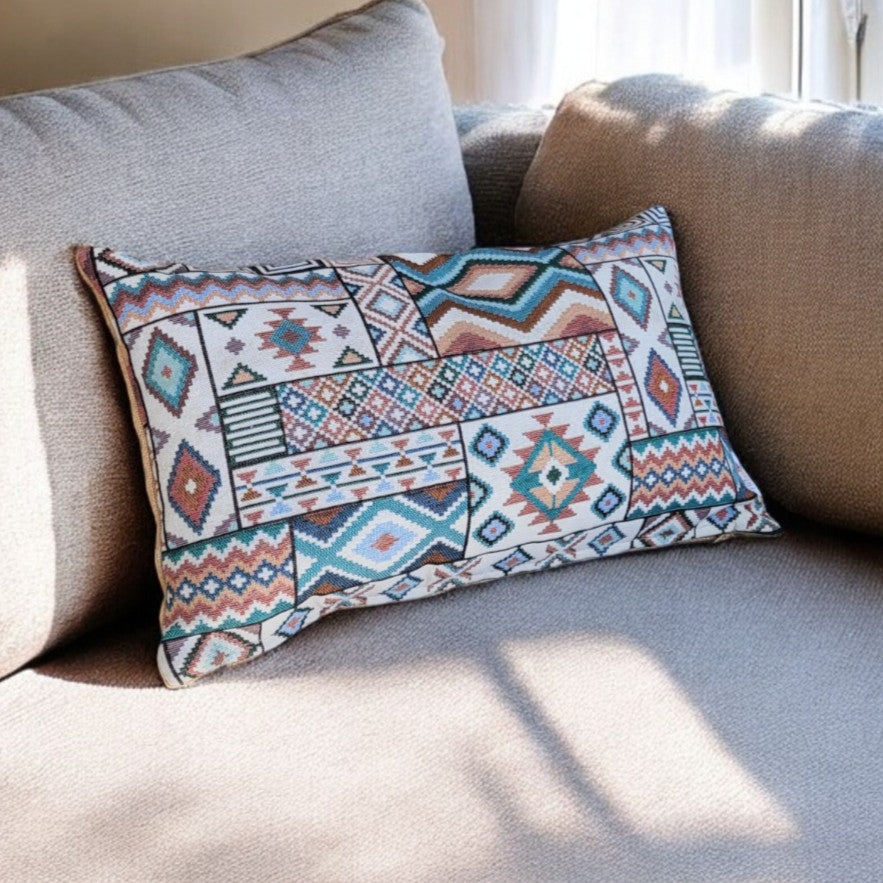 Aztec Blue Cushion Cover 30 x 50