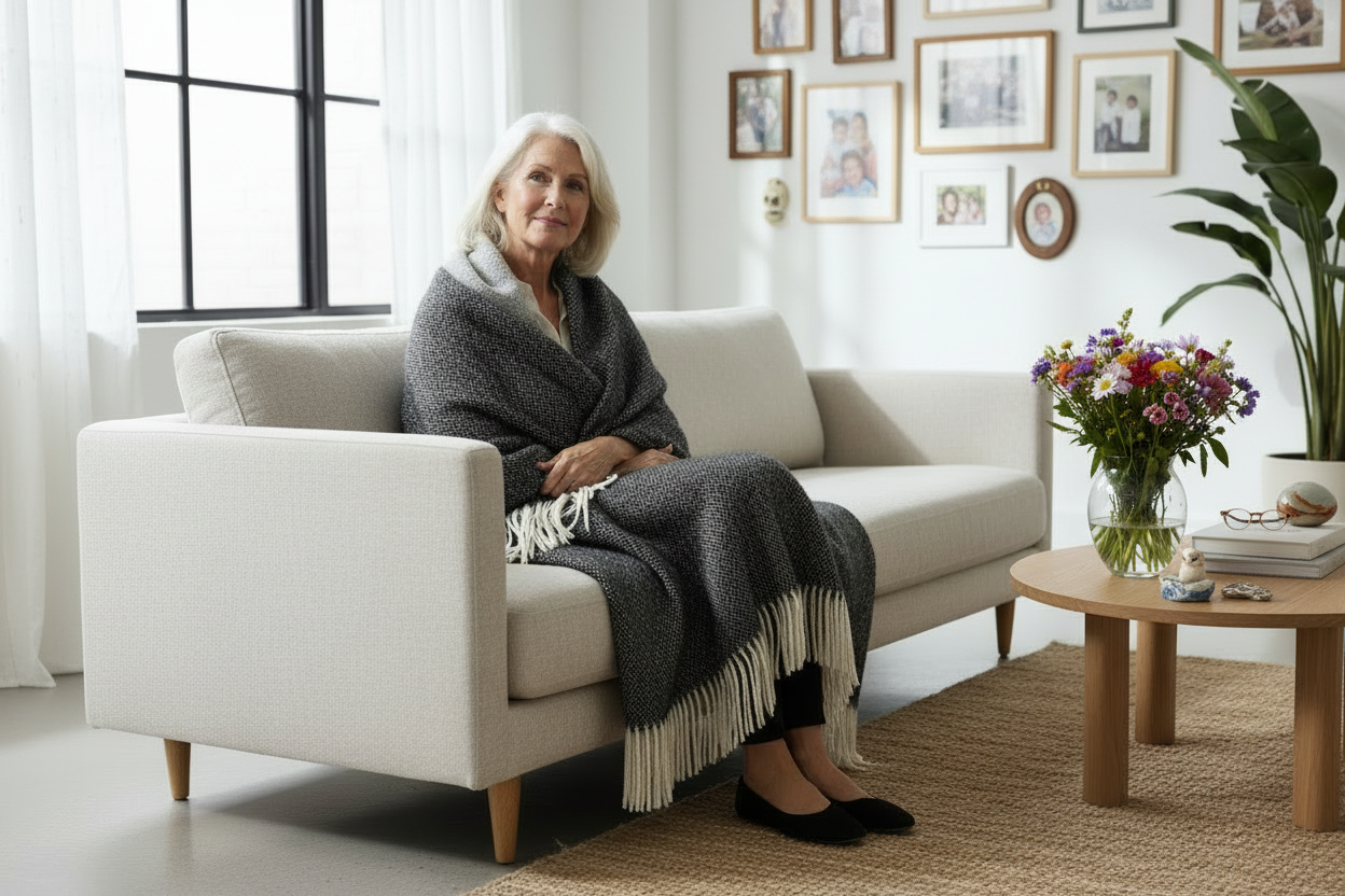 Brighton Wool Throw Blanket - Monochrome