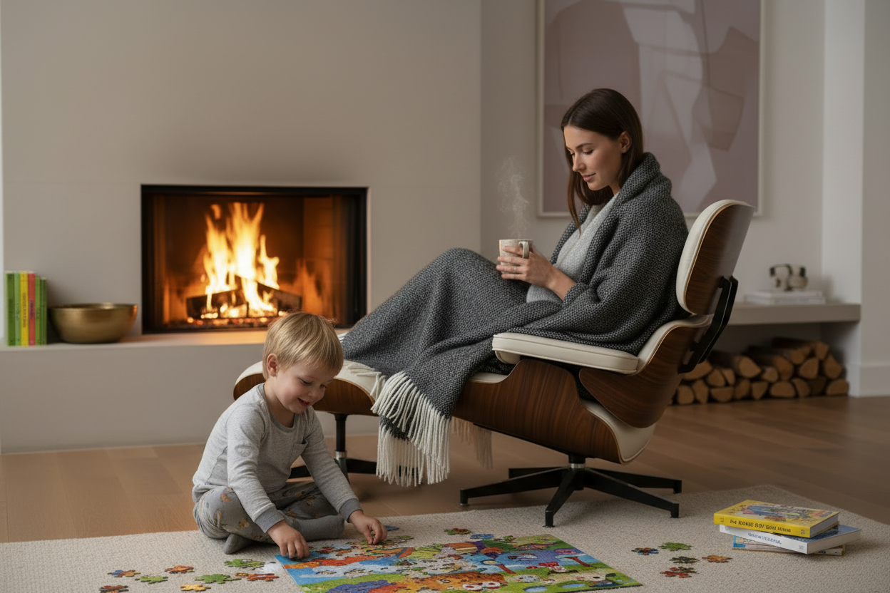 Brighton Wool Throw Blanket - Monochrome