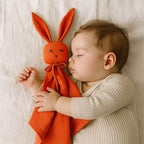doudou gaze coton bio lapin fille brique france