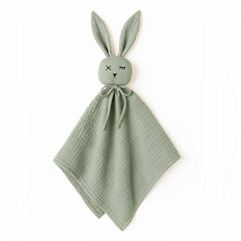 doudou lange vert coton biologique lapin GOTS