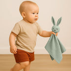 doudou lange coton biologique lapin GOTS vert