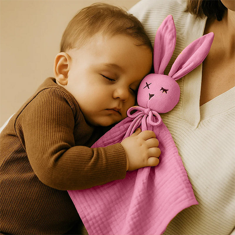 doudou lapin coton bio france papate rose