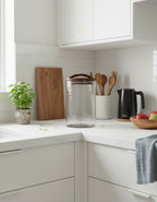 Caldera Hammered Glass Canisters with Wood Lid - Large