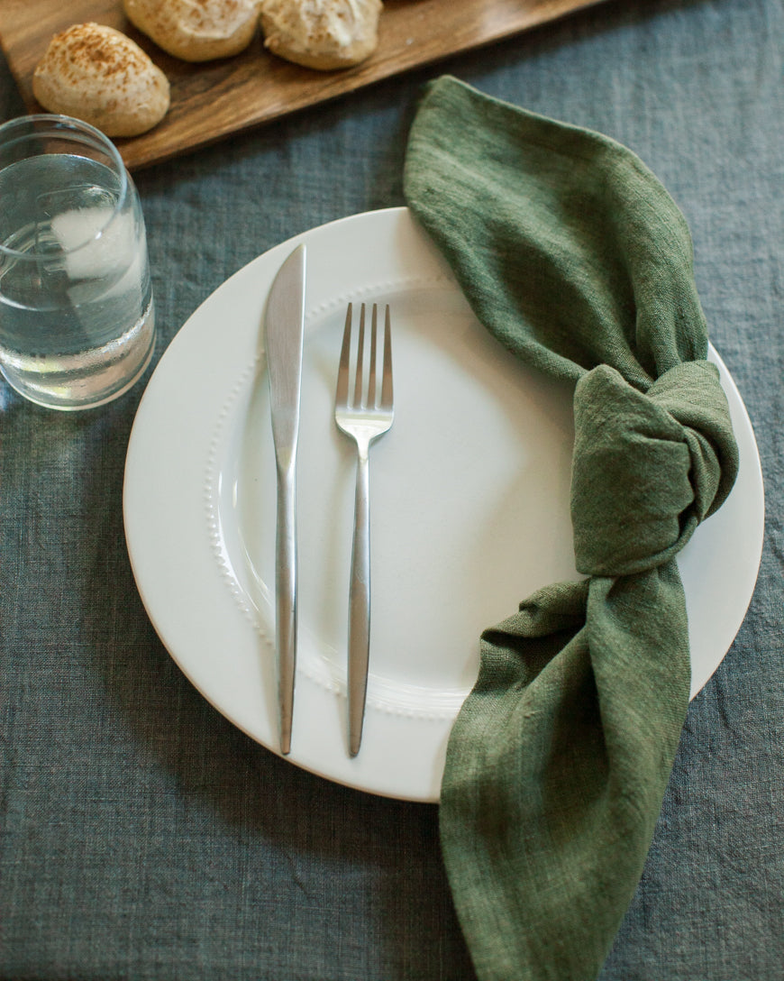 Calista Stone Washed Linen Dinner Napkins