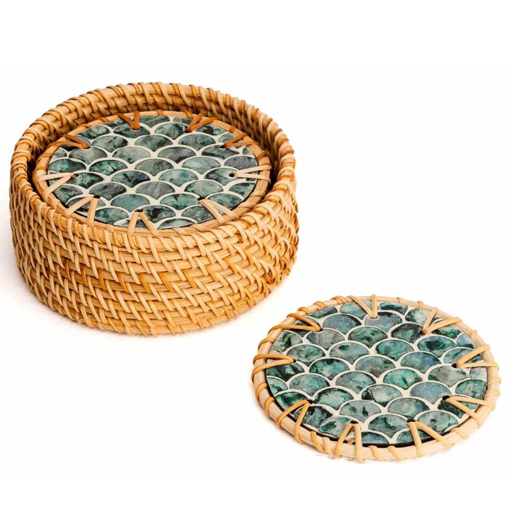 Cascade – Checkered Pattern Coasters