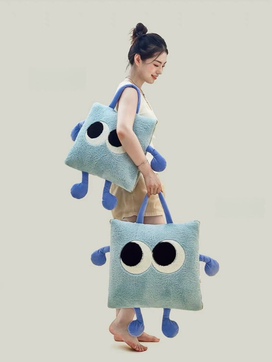 Big Eyes 2-in-1 Convertible Throw Pillow Blanket, Cute Whimsical Soft Cushion-4