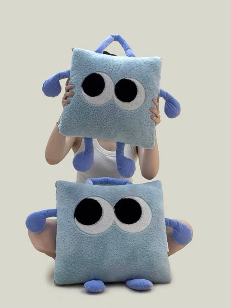 Big Eyes 2-in-1 Convertible Throw Pillow Blanket, Cute Whimsical Soft Cushion-7