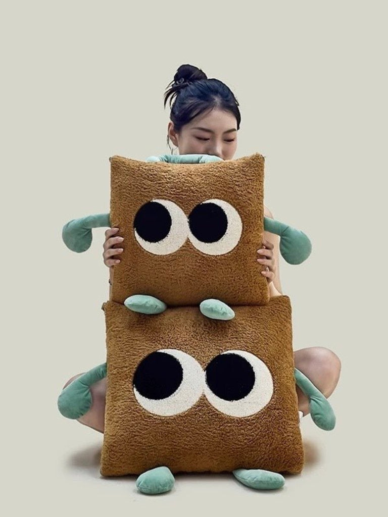 Big Eyes 2-in-1 Convertible Throw Pillow Blanket, Cute Whimsical Soft Cushion-8