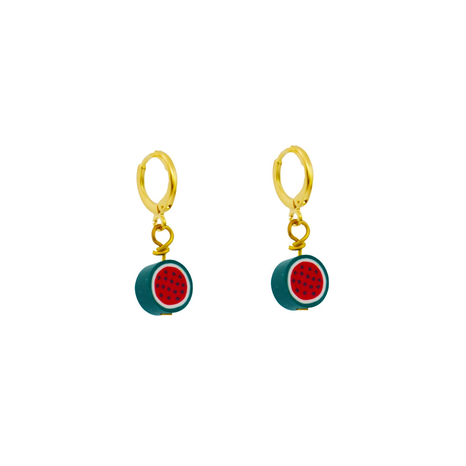 Watermelon huggie earrings