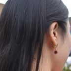 Watermelon huggie earrings