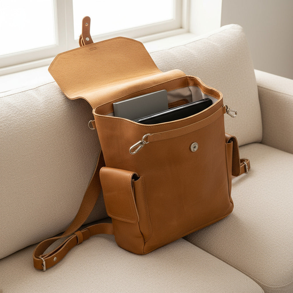 Leather backpack - Chatelet (Brown)-1