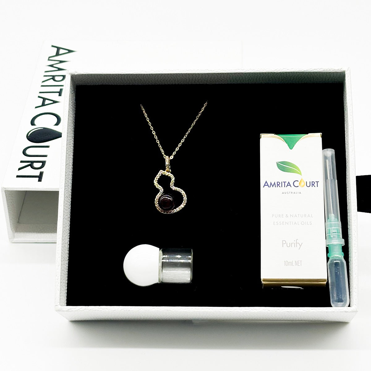 Golden Gourd Aroma Necklace – Dark Amethyst