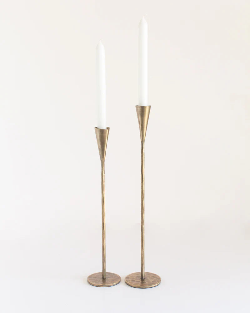 Phoenix Hand-Forged Iron Candle Stands - Set of 2