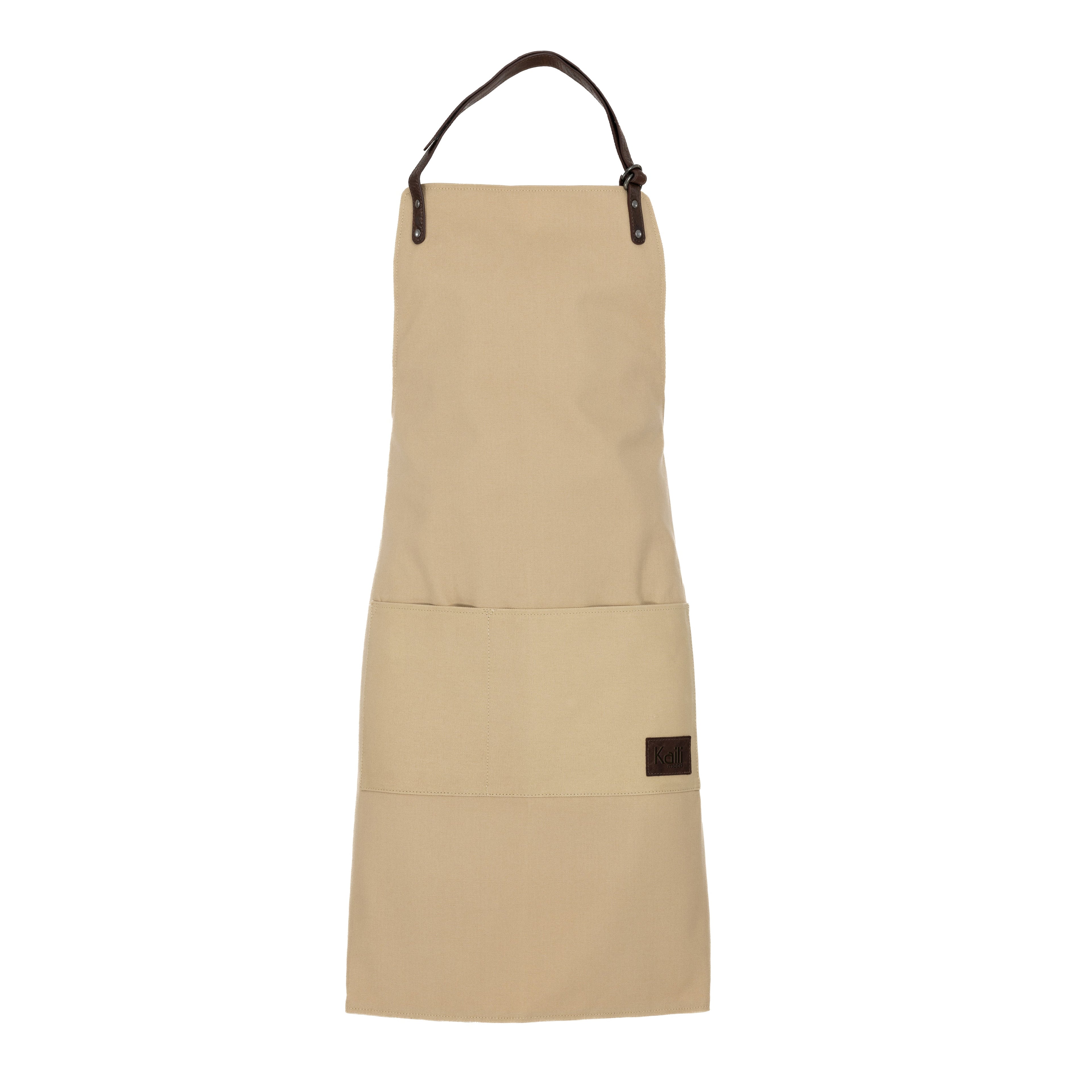 Fornello Canvas & Leather Apron in Oat  Dimensions: 70 x 90 x 0,5cm 