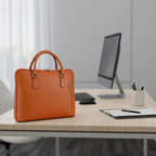 RB1019L | Linea Forte - Unisex leather Business Briefcase - Bold orange - Dimensioni: cm 37 x 29 x 6,5-0