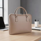 RB1019AQ | Linea Forte – Unisex leather Business Briefcase - classic taupe - Dimensioni: cm 37 x 29 x 6,5-0