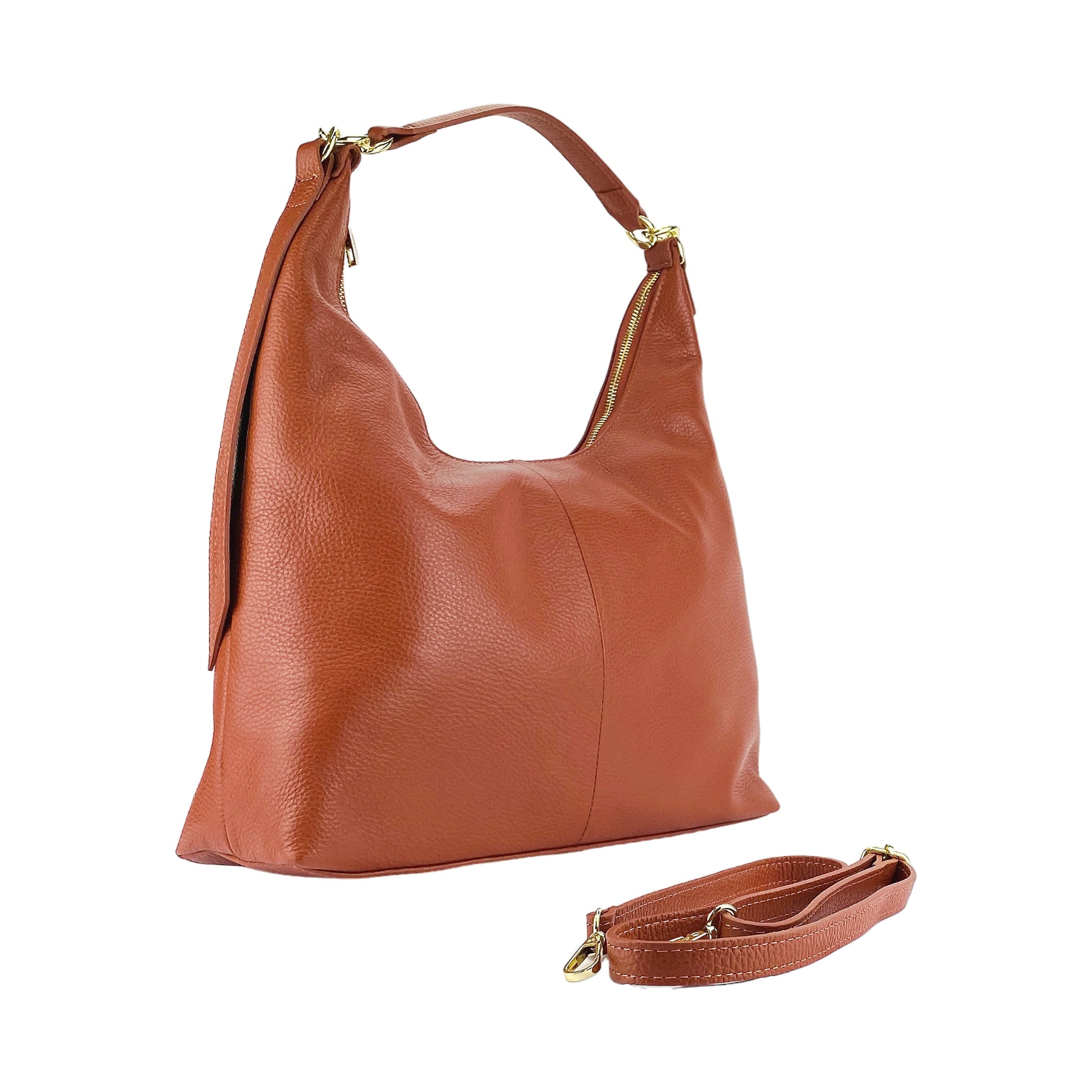 RB1017AM | Luna Morbida – The Soft Curve Shoulder Bag - Paprika- Dimensioni: cm 36 x 40 x 13-0
